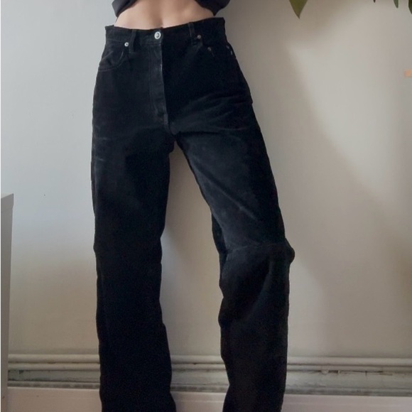 Vintage Skotts Suede Black High-Waisted Pants – Size 28 - Picture 2 of 9